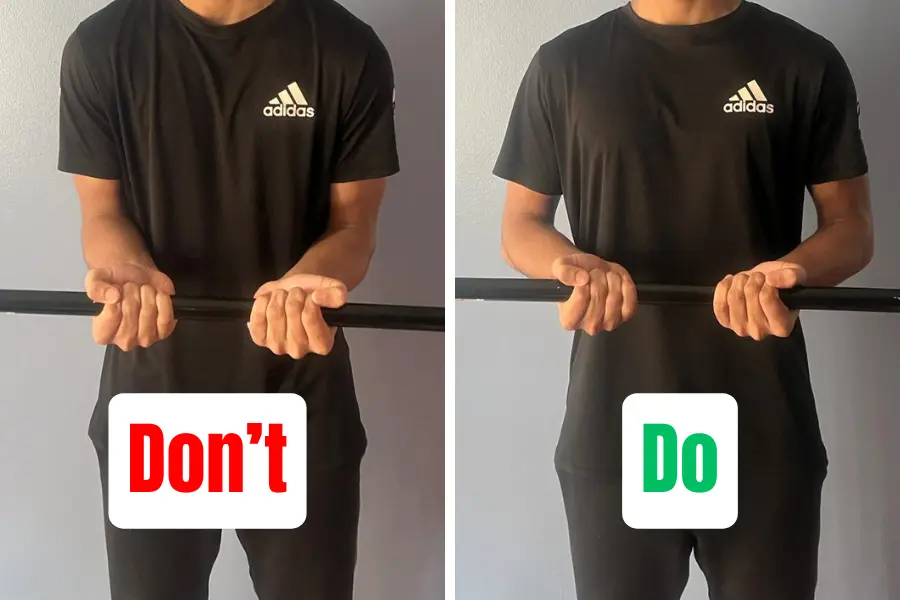 Close Grip Barbell Curl Proper Elbow Position