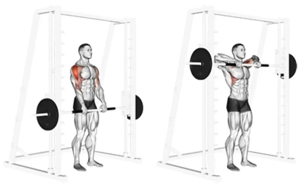 Smith Machine Wide-grip Upright Row