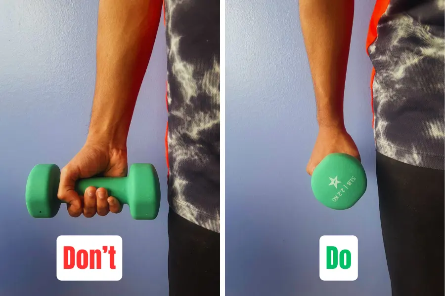 dumbbell curl proper hand position