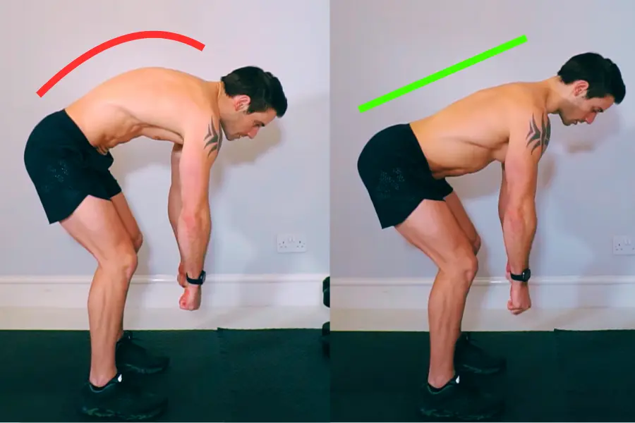 dumbbell bent over row common mistakes rounded back